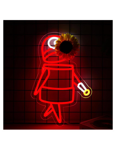 Señal de Neón Robot Rojo JFLLamp para Decoración de Pared