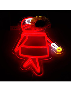 Señal de Neón Robot Rojo JFLLamp para Decoración de Pared 2