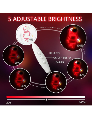 Señal de Neón Robot Rojo JFLLamp para Decoración de Pared