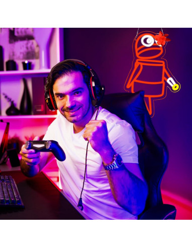 Señal de Neón Robot Rojo JFLLamp para Decoración de Pared