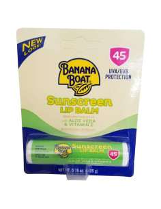 Bálsamo Labial Banana Boat Aloe Vera SPF 45 4.25g - Paquete de 4