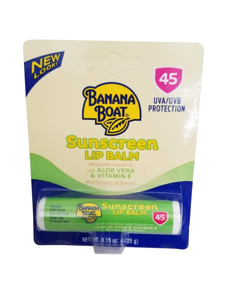 Bálsamo Labial Banana Boat Aloe Vera SPF 45 4.25g - Paquete de 4