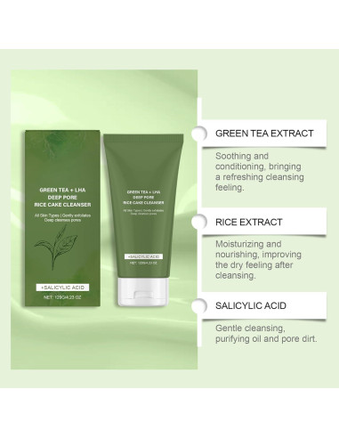 Limpiador Facial de Té Verde Flobow 117g - Piel Grasa y Acné