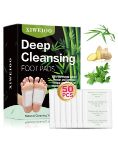 50 Almohadillas para Pies XIWEIOO con Aceite de Jengibre y Carbón