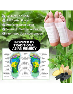 50 Almohadillas para Pies XIWEIOO con Aceite de Jengibre y Carbón 2