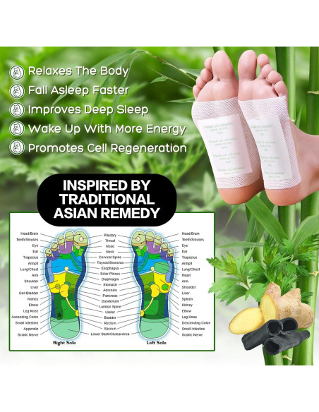 50 Almohadillas para Pies XIWEIOO con Aceite de Jengibre y Carbón