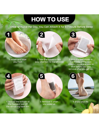 50 Almohadillas para Pies XIWEIOO con Aceite de Jengibre y Carbón