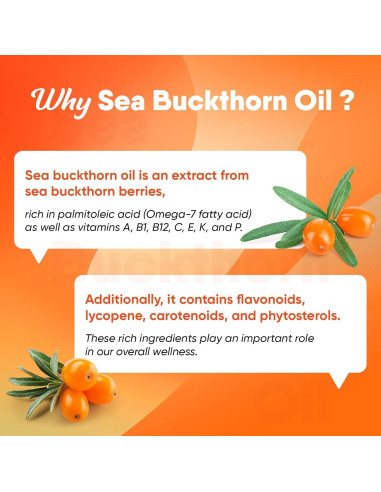 Aceite de Espino Marino Omega-7 + Omega-3 EPA/DHA Sakpwer - 60 Cápsulas