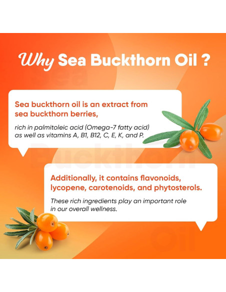 Aceite de Espino Marino Omega-7 + Omega-3 EPA/DHA Sakpwer - 60 Cápsulas