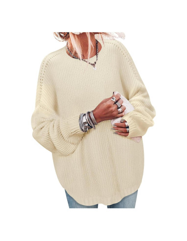 Suéter de Manga Larga Lylinan para Mujeres Talla S-XXL Beige