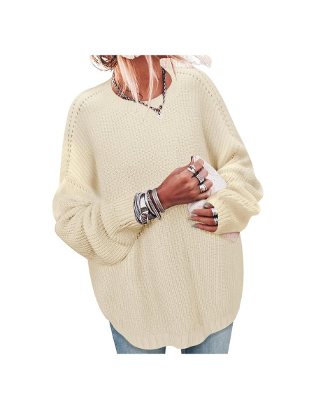 Suéter de Manga Larga Lylinan para Mujeres Talla S-XXL Beige