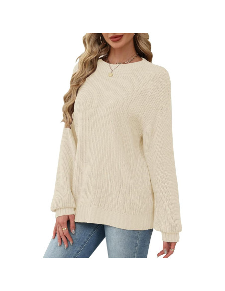 Suéter de Manga Larga Lylinan para Mujeres Talla S-XXL Beige