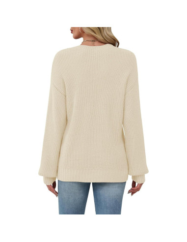 Suéter de Manga Larga Lylinan para Mujeres Talla S-XXL Beige