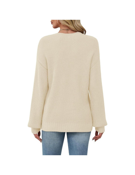Suéter de Manga Larga Lylinan para Mujeres Talla S-XXL Beige