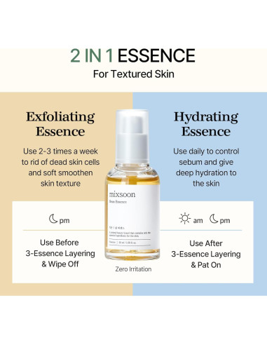 Esencia de Frijol Mixsoon 20ml - Exfoliante e Hidratante K-Beauty