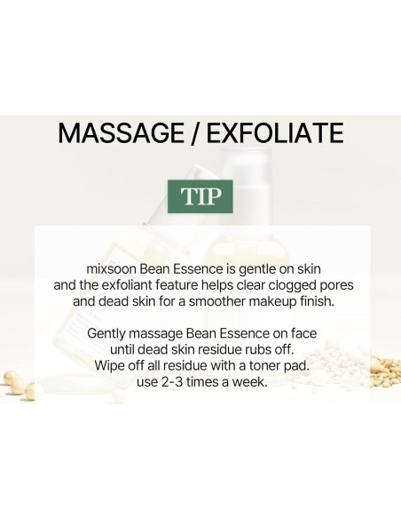 Esencia de Frijol Mixsoon 20ml - Exfoliante e Hidratante K-Beauty