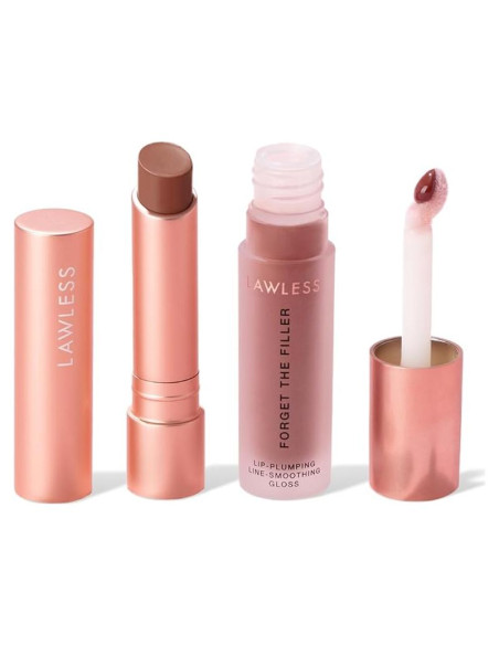 Set de Labios Gemelos LAWLESS - Brillo y Bálsamo Rojo