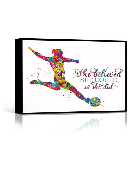 Póster Decorativo de Fútbol Femenino 20x30 cm Lienzo