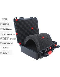 Estuche Duro Impermeable AOOCY IP67 Personalizable 28x23x10cm 2