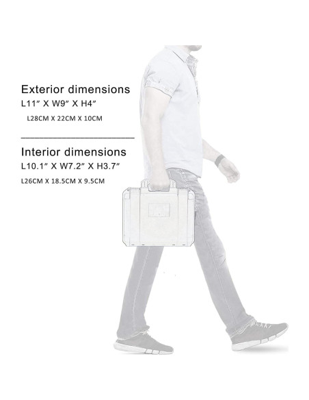 Estuche Duro Impermeable AOOCY IP67 Personalizable 28x23x10cm