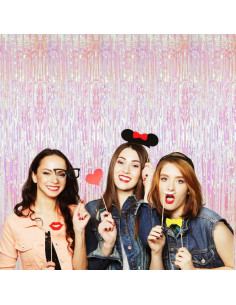 Paquete de 4 Cortinas de Flecos Transparentes BTSD-home 2.44m 2