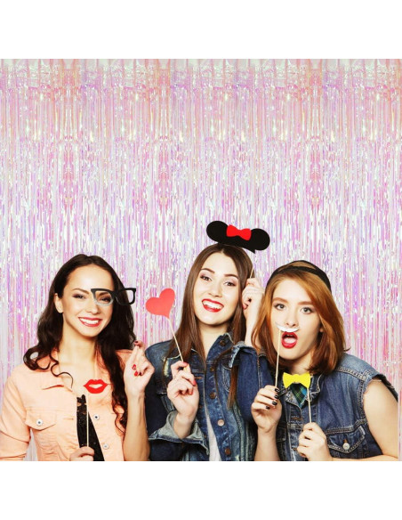 Paquete de 4 Cortinas de Flecos Transparentes BTSD-home 2.44m