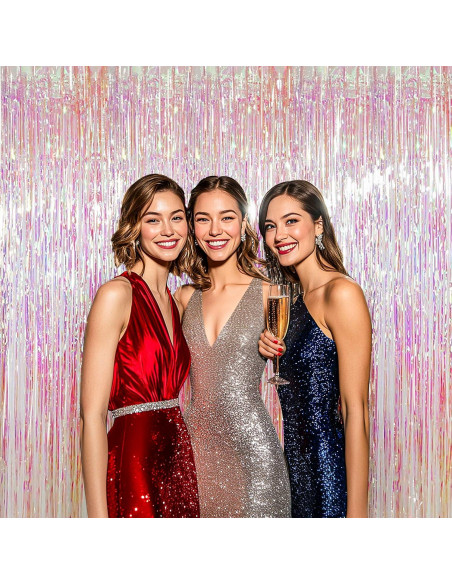 Paquete de 4 Cortinas de Flecos Transparentes BTSD-home 2.44m