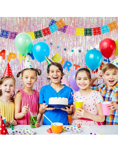 Paquete de 4 Cortinas de Flecos Transparentes BTSD-home 2.44m