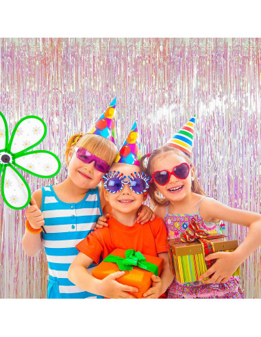 Paquete de 4 Cortinas de Flecos Transparentes BTSD-home 2.44m