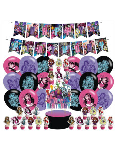 Decoraciones de Cumpleaños Chica Monstruo Ezcpigei - Set Completo