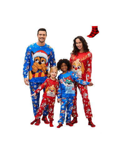 Conjunto de Pijamas Navideños Paw Patrol para Mamá e Hijo