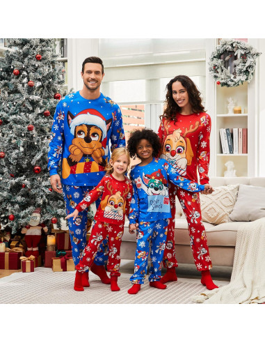 Conjunto de Pijamas Navideños Paw Patrol para Mamá e Hijo