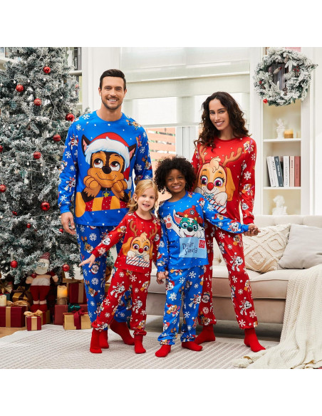 Conjunto de Pijamas Navideños Paw Patrol para Mamá e Hijo
