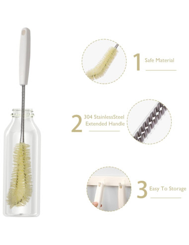 Paquete de 2 cepillos de limpieza Kwude 40.64 cm Beige