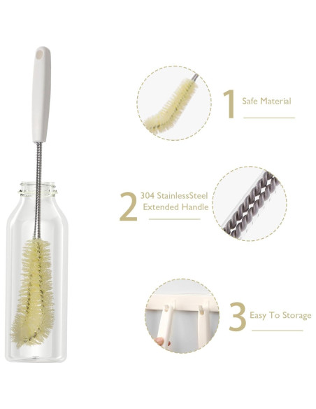 Paquete de 2 cepillos de limpieza Kwude 40.64 cm Beige