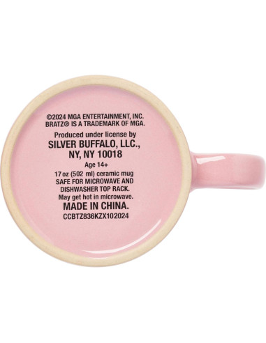 Taza Cerámica Silver Buffalo Bratz 500ml Resistente Cera Rosa