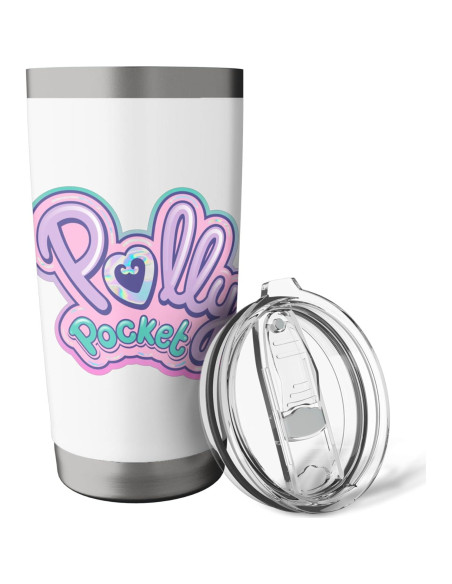 Vaso Térmico Acero Inoxidable Polly Pocket 591 ml Blanco