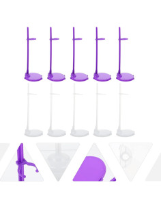 Soportes para Muñecas Milisten 20pcs Plástico Blanco y Púrpura 2