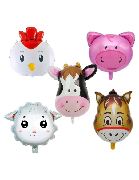 5 Globos de Aluminio de Animales de Granja LYK