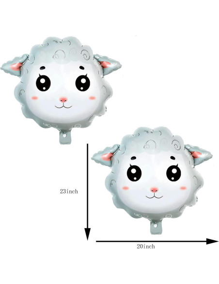 5 Globos de Aluminio de Animales de Granja LYK