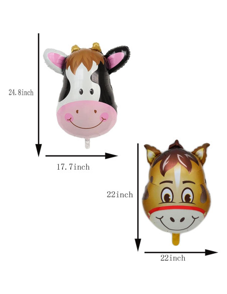 5 Globos de Aluminio de Animales de Granja LYK