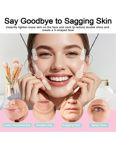 Cintas para Levantar la Cara Gpsuootd - 60 Pcs Parches Desechables