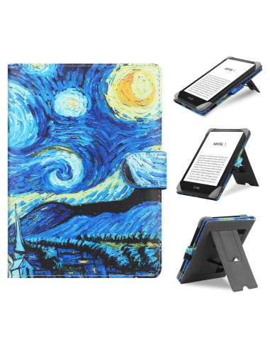 Funda Universal de Cuero SOMEI para E-Book 6-6.8'' Noche Estrellada