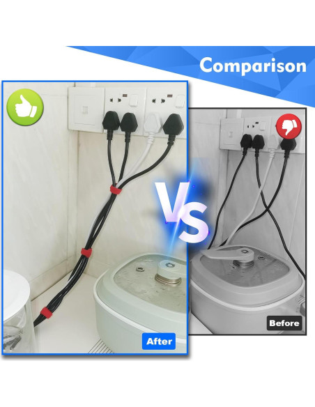 60 Bridas de Cable Reutilizables AexZzen Ajustables Multicolor