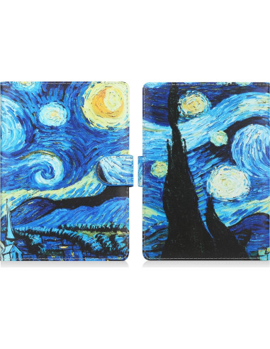 Funda Universal de Cuero SOMEI para E-Book 6-6.8'' Noche Estrellada