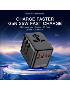 Adaptador de Viaje Universal Huizhou OL-A01-PQ25 5 Puertos 2