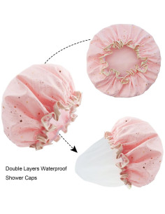 Gorras de Ducha Reutilizables TCOTBE 4 Piezas Doble Capa 2
