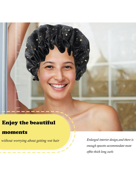 Gorras de Ducha Reutilizables TCOTBE 4 Piezas Doble Capa