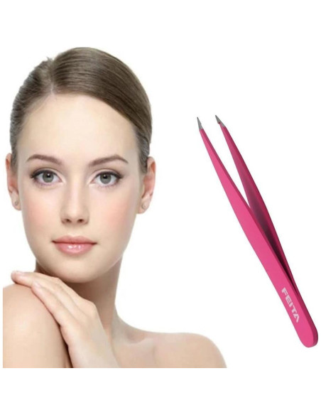 Pinzas de Precisión FEITA Rosa - Acero Inoxidable - 2 Piezas