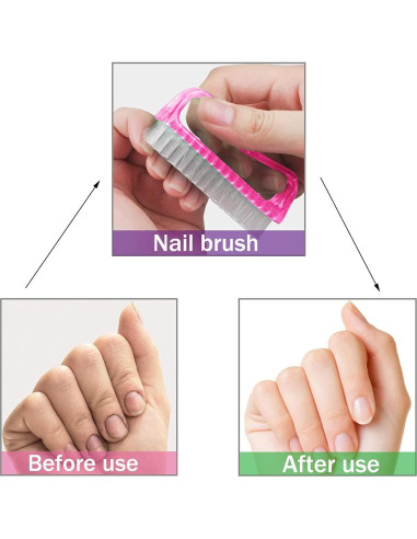 Paquete de 4 cepillos de uñas HANVEY con mango ergonómico